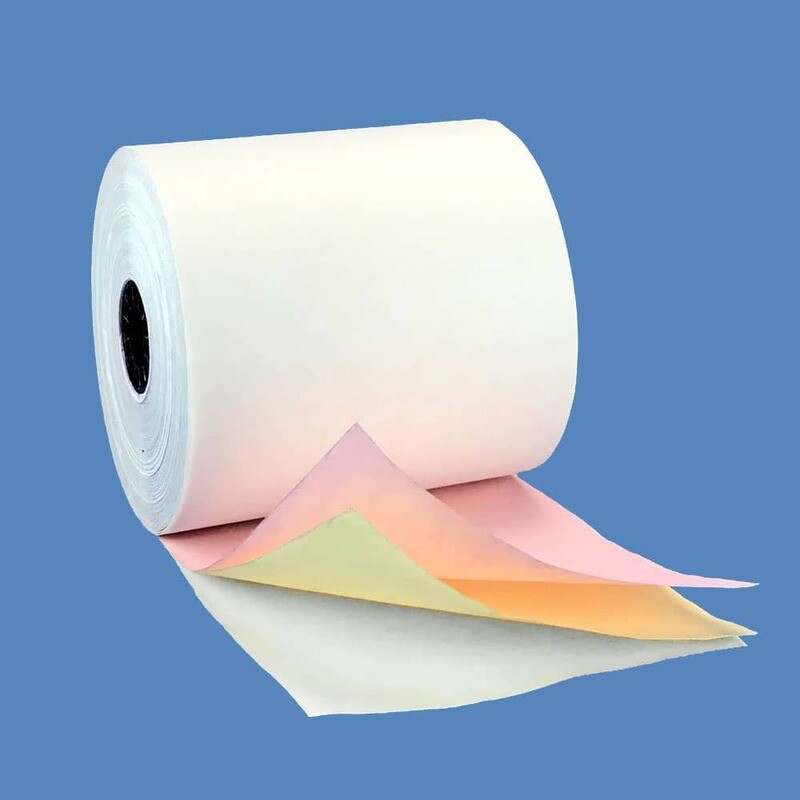 Kitchen Printer Rolls - 3&quot; - 3Ply - 50 rolls/case - White/Canary/Pink