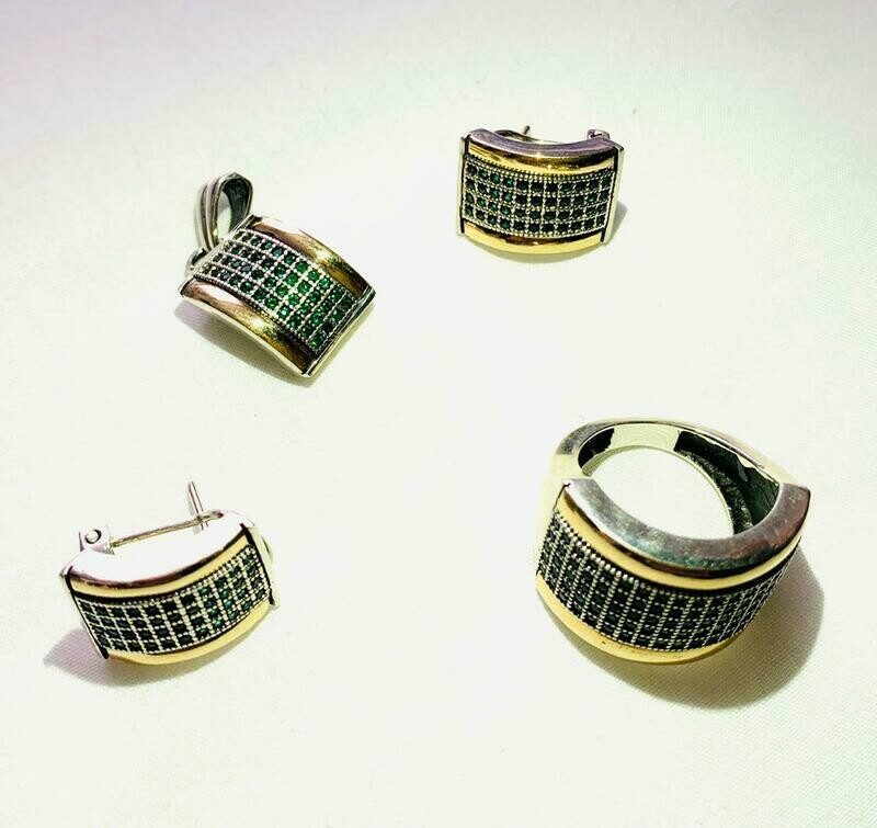 SET EN PLATA CON PIEDRAS PRECIOSAS