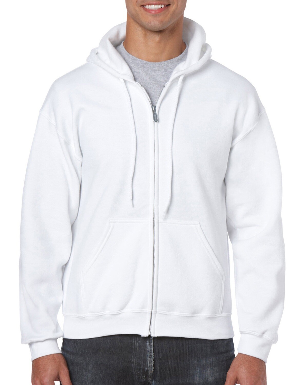 Ζακέτα φούτερ κουκούλα unisex WHITE