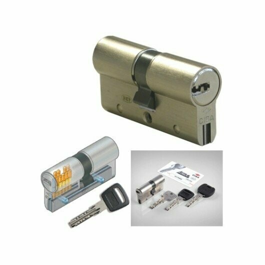 Cilindro CISA ASTRAL S 40x40 mm. Niquelado. Llave Seguridad. Leva Larga