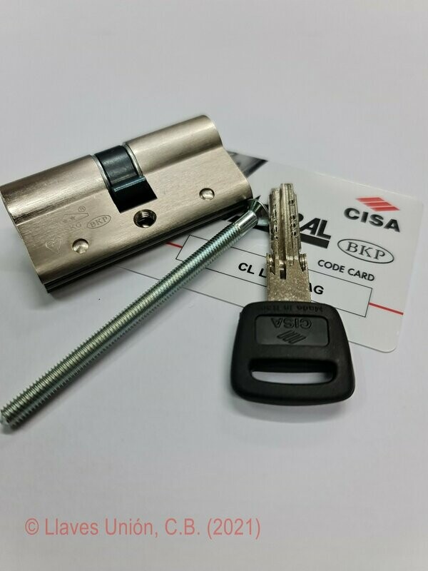 Cilindro CISA ASTRAL S 30x30 mm. Niquelado. Llave Seguridad. Leva Corta