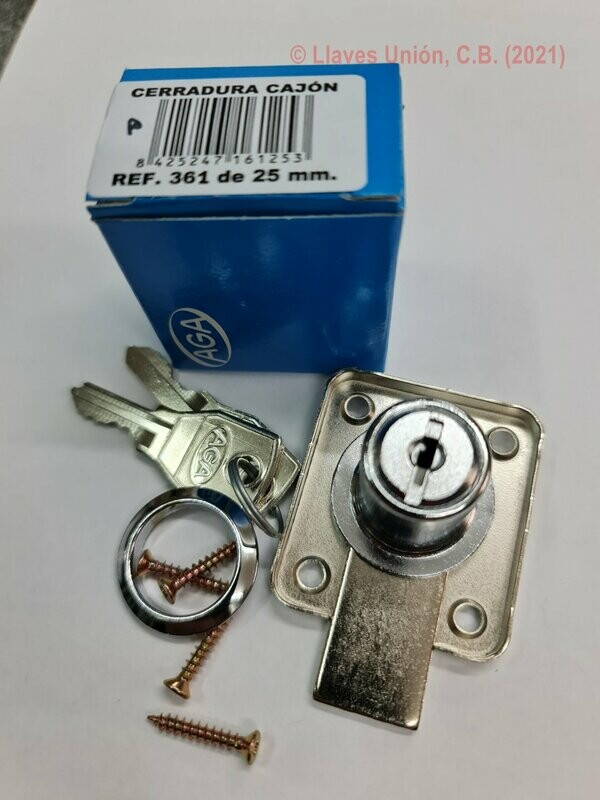 Cerradura Cajón AGA 361/25 CR. Misma Llave