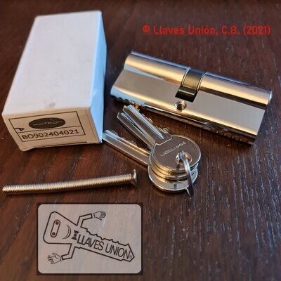 Cilindro IXXTRON BO902  40x40 mm. Niquelado. Llave Serreta. Leva Corta