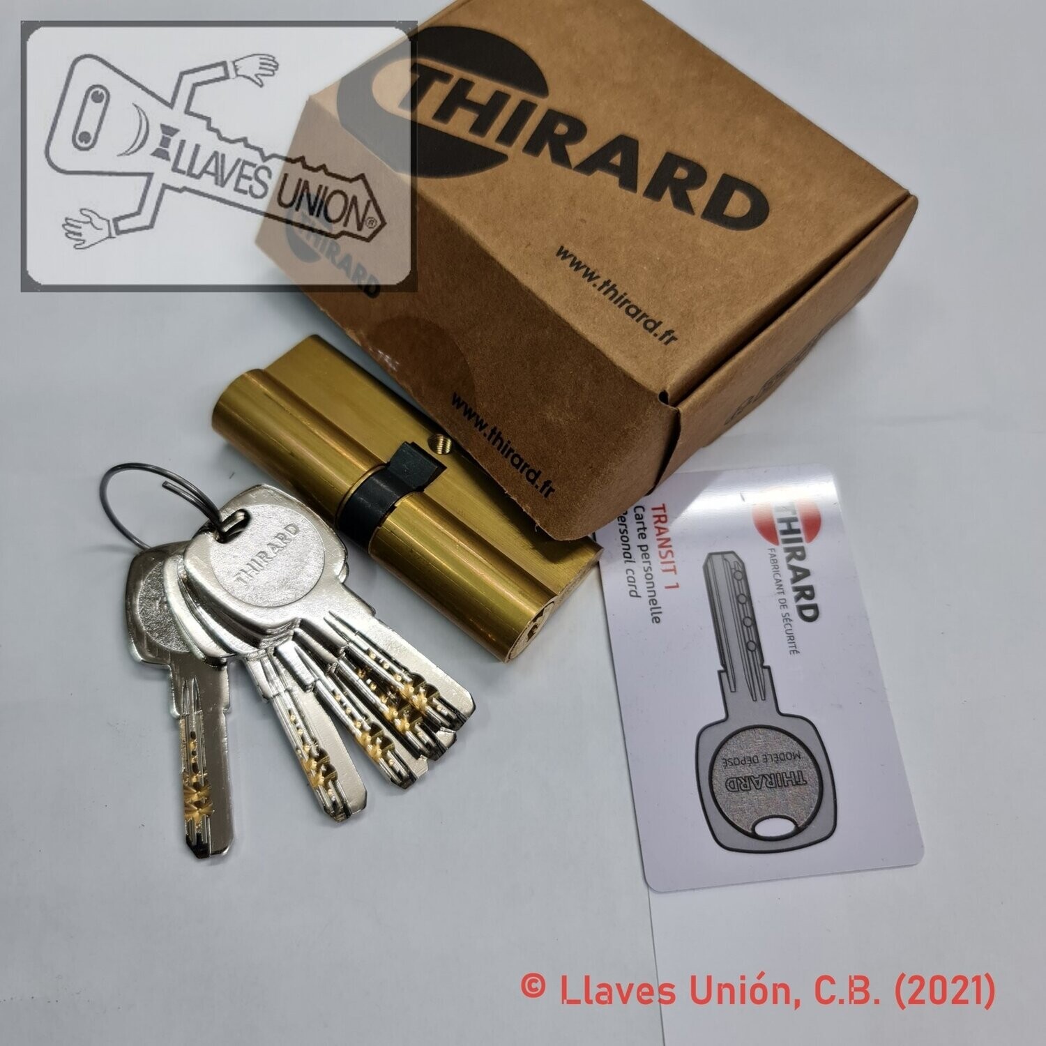 Cilindro THIRARD TRANSIT-1. 40x40 mm. Latón