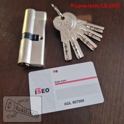 Bombillo De Seguridad ISEO 880950509.5 | Leva Larga 50x50 Mm, Níquel | Incluye 5 Llaves Y Barra Antitaladro