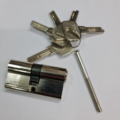 Cilindro BATON EC53553030N LC  30X30 mm. Niquelado. Llave Seguridad. Leva Corta