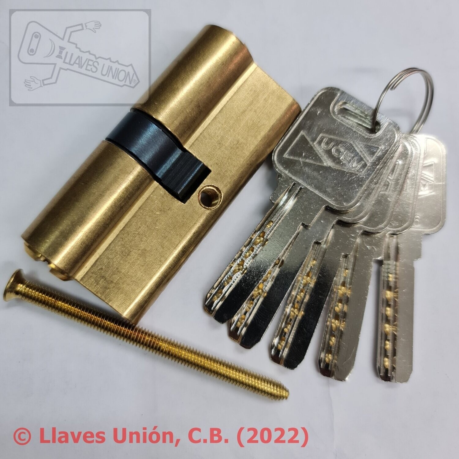 Cilindro UCEM 2000S 33x33 mm. Latonado