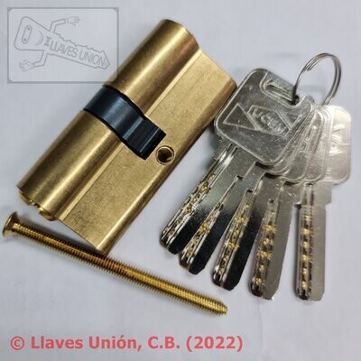 Cilindro UCEM 2000S 33x33 mm. Latonado