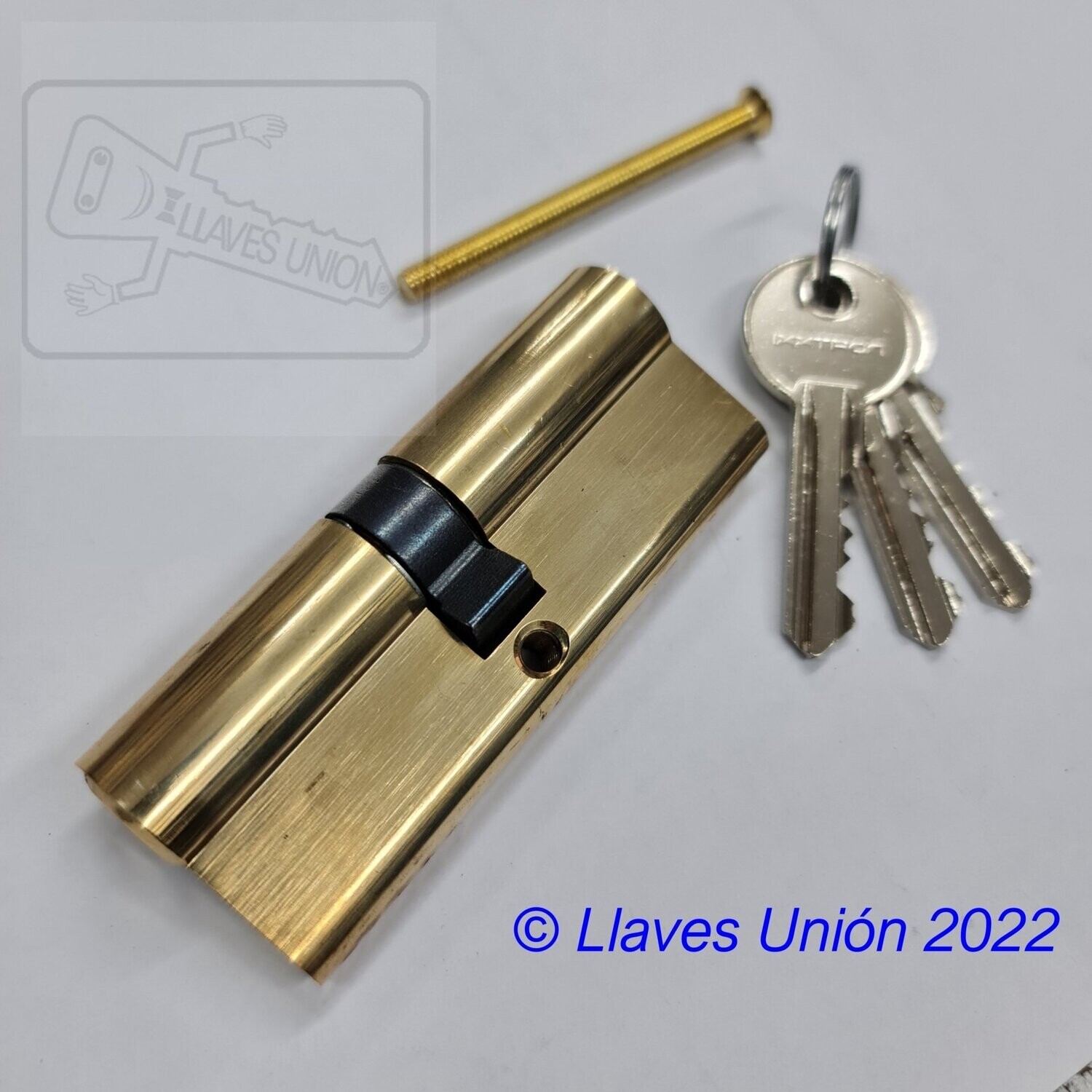 Cilindro IXXTRON BO903  40x40 mm. Latonado. Llave Serreta.
