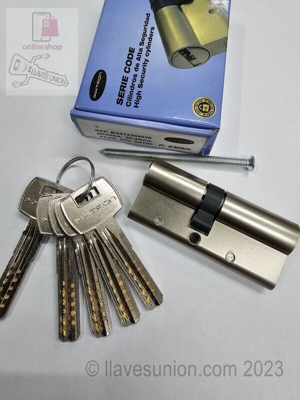 Cilindro Seguridad IXXTRON BS972 30X40 mm. Niquelado. Antipánico