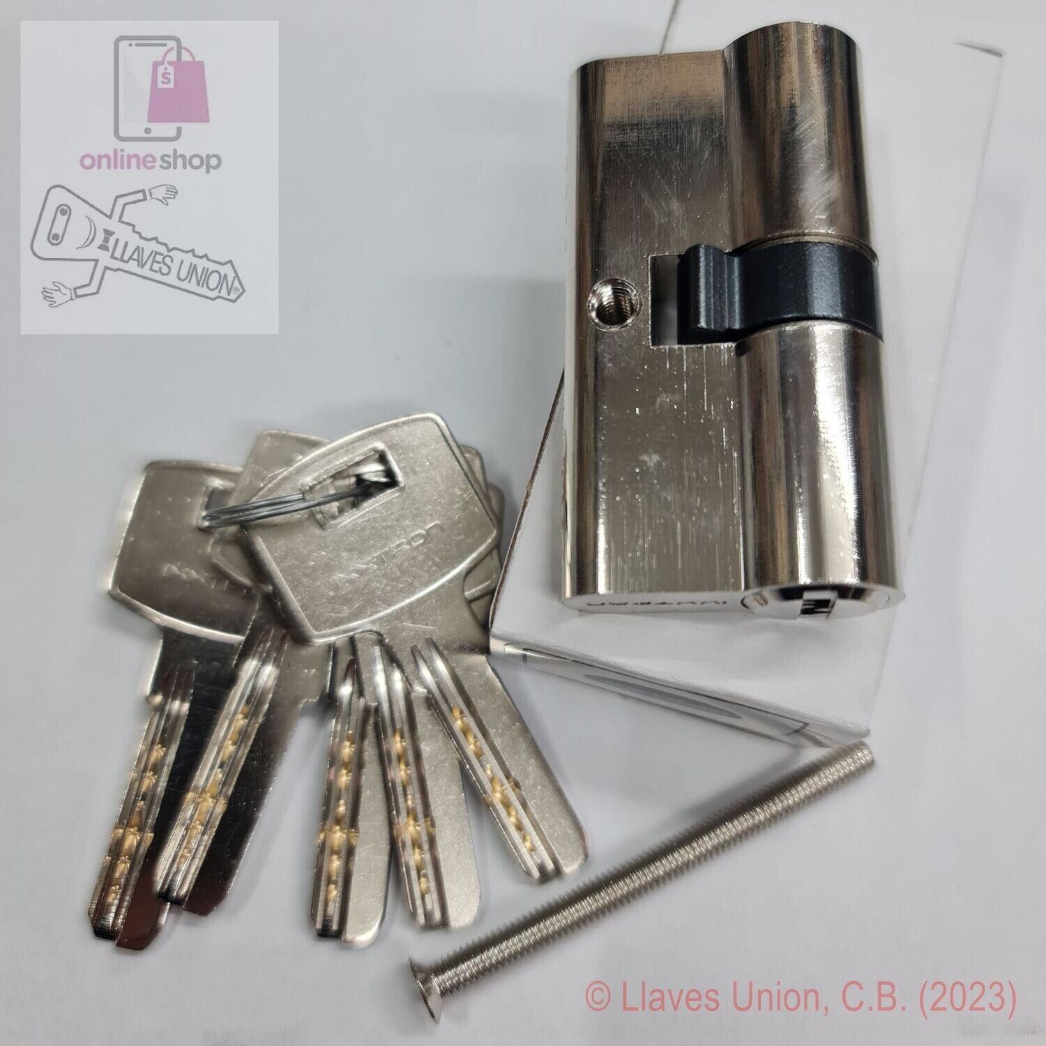 Cilindro Seguridad IXXTRON BS940 30X30 mm. Niquelado. Leva Corta