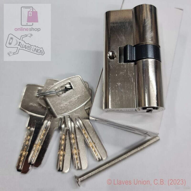 Cilindro Seguridad IXXTRON BS940 30X30 mm. Niquelado. Leva Corta
