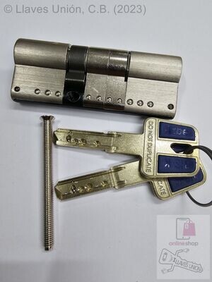 Cilindro YALE-AZBE HSK MODULAR 30x50 mm. Niquelado. Llave Incopiable. Leva Larga