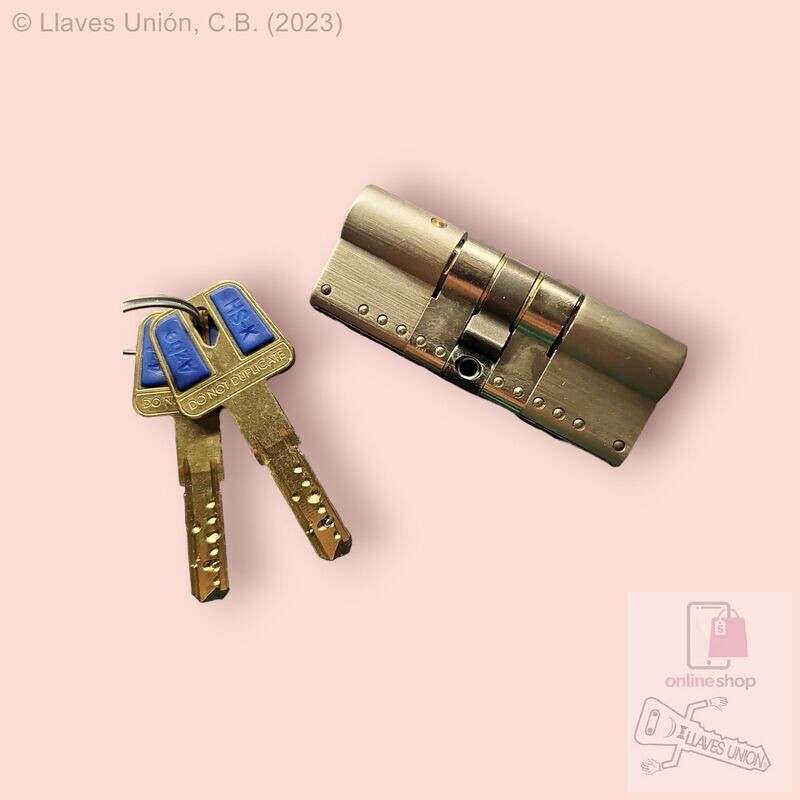 Cilindro YALE-AZBE HSK MODULAR 40x40 mm. Niquelado. Llave Incopiable. Leva Larga