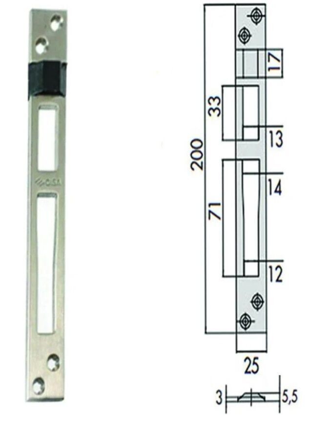 Cerradero para Cerraduras Eléctricas CISA 16205 y 16215