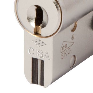 Cilindro CISA RS3 S 35x35 mm. Niquelado. Llave Incopiable. Leva Larga