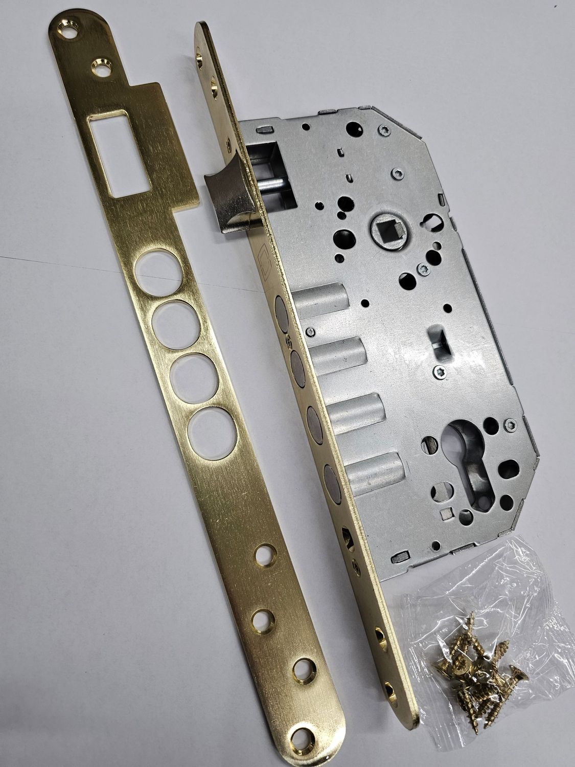 Cerradura Embutir Satinado Bulones DIVALFER 85 mm.