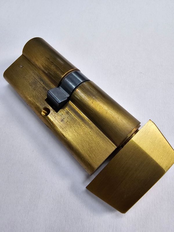Cilindro MEDECO (LINCE) 2150 36X36 mm. Latonado Leva Larga Pomo Interior