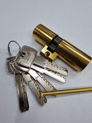 Cilindro Perfil Suizo TESA MEGA 6 M6PS53242L Latonado
