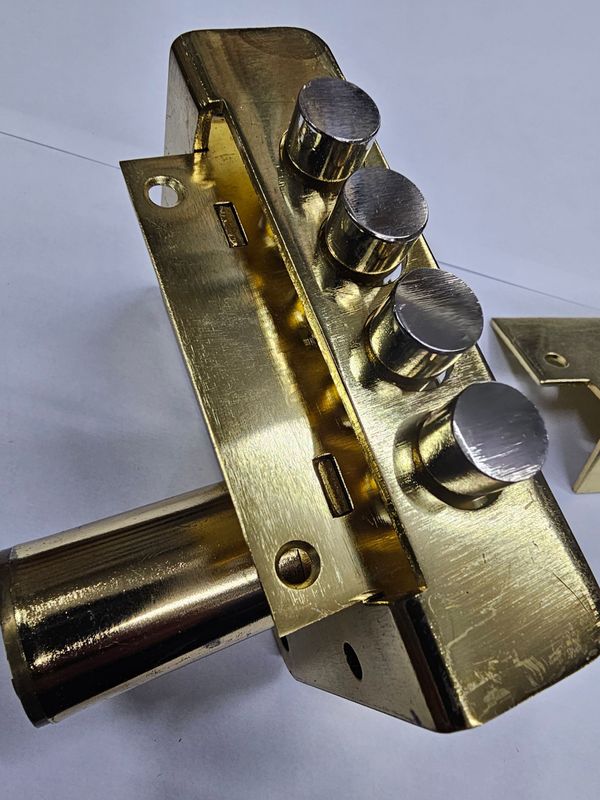 Cerradura AZBE Aplacar Antipalanca 8-0 Latonada. Izquierda. Llave Seguridad