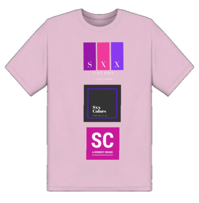SXX Colors 3 Down Label Pink Tee