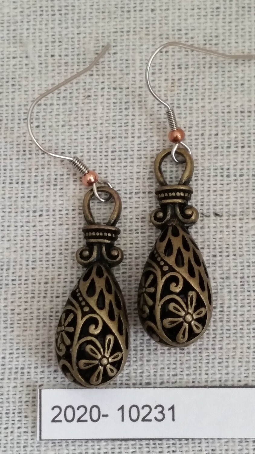Bronze Hollow Drop Earrings