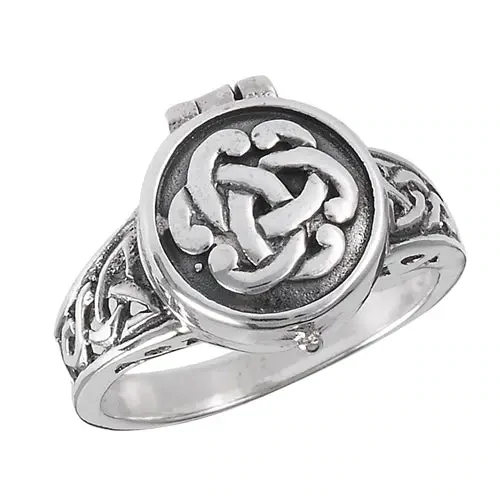 Sterling Silver Celtic Knot Poison Locket Ring