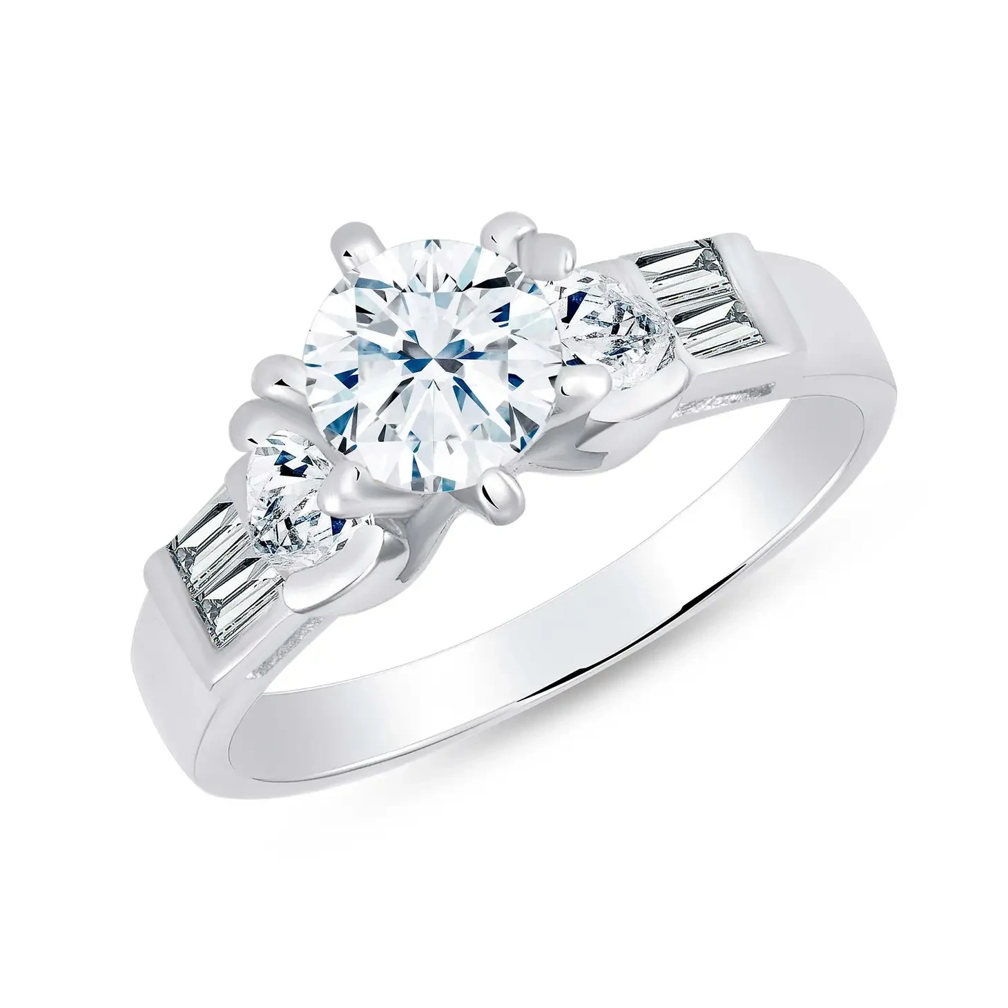 Sterling Silver Solitaire CZ Ring - Size 6