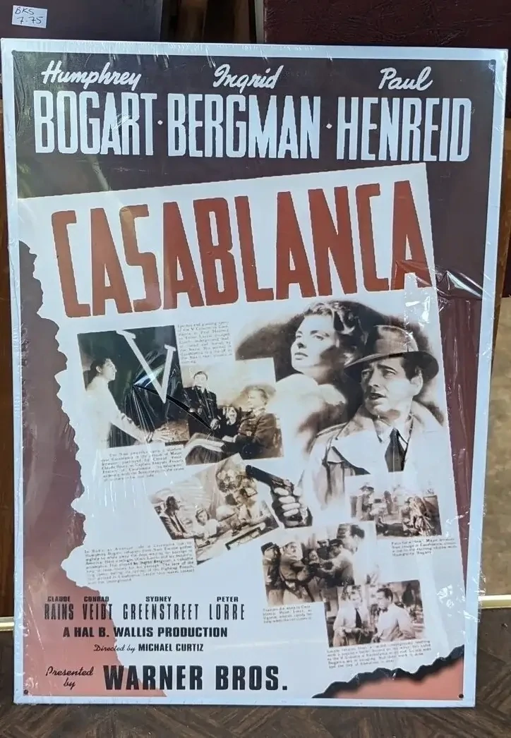 Casablanca Movie Poster Tin Sign