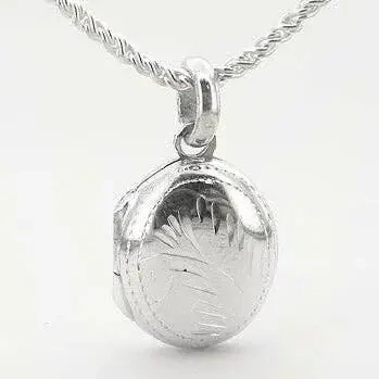 Classy Sterling Silver Locket Pendant 16" Necklace