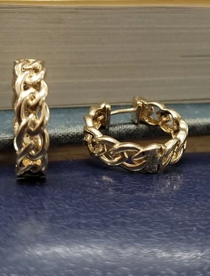 Gold 14K Chain Hoop Earrings