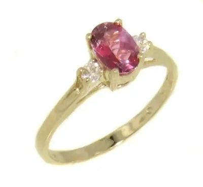 Mystic Rose Topaz Yellow Gold Ring--Size 7
