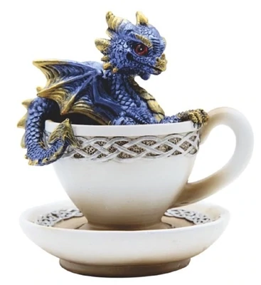 Purple Dragon in a Cup Figurine
