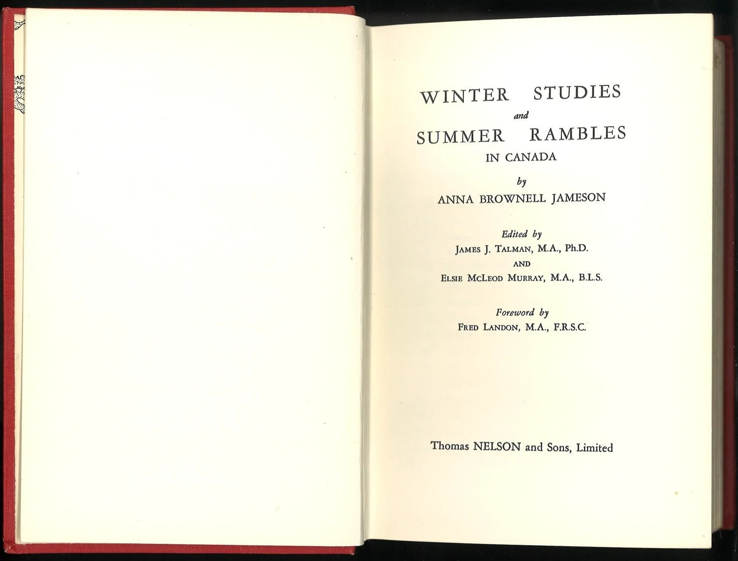 Winter Studies and Summer Rambles in Canada, Anna Brownell Jameson
