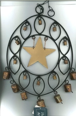 Black Metal Wind Chimes and Star