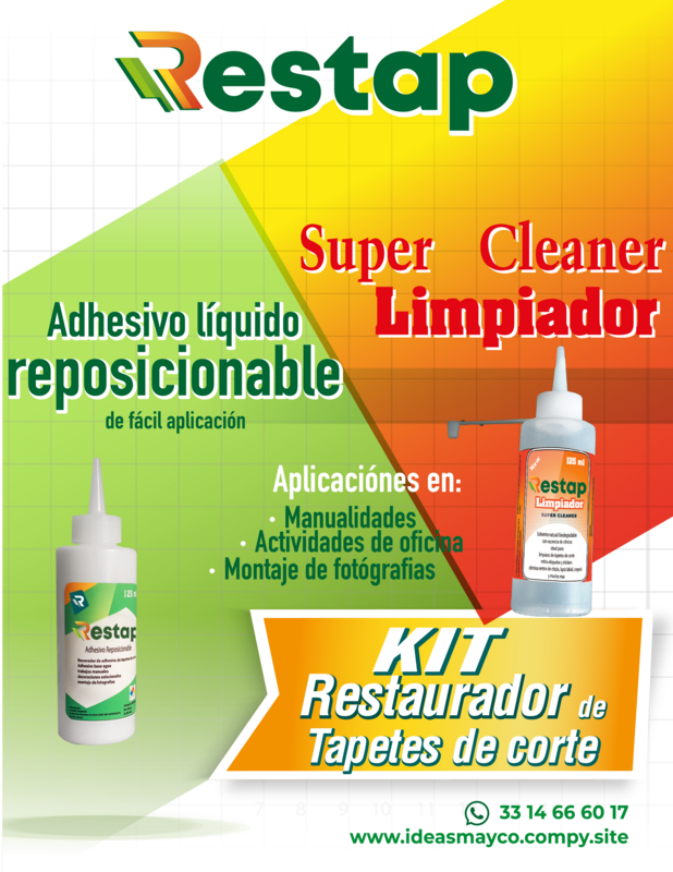 KIT RESTAURADOR DE TAPETES DE CORTE -  LIMPIADOR Y ADHESIVO