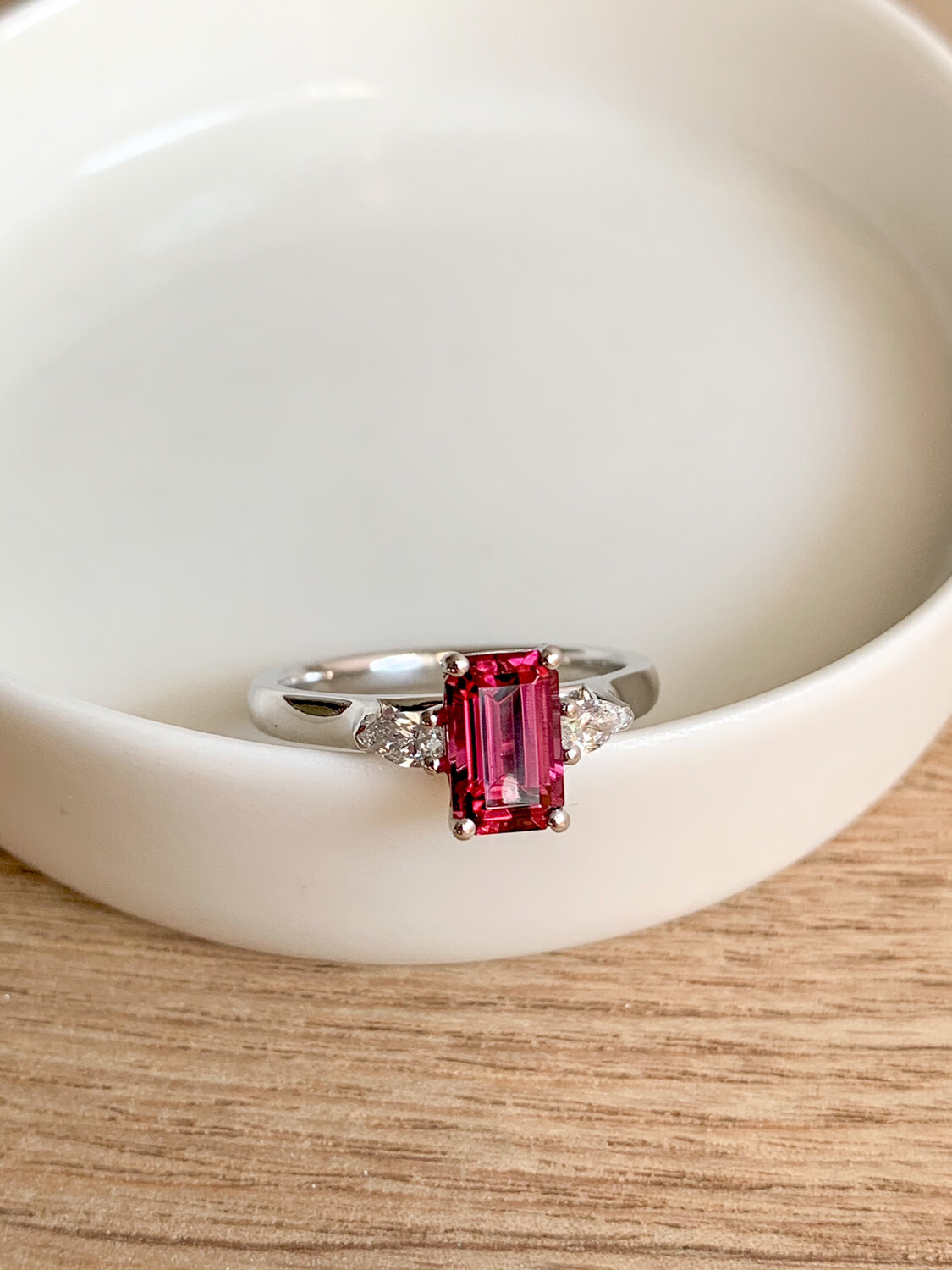 Junee - Emerald Cut Trilogy Ring