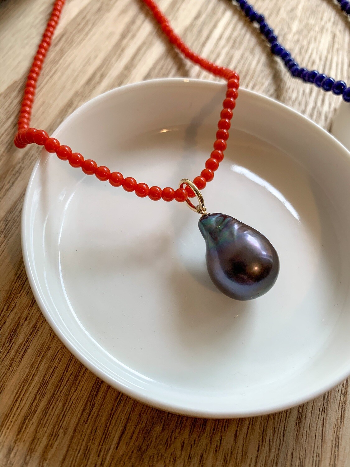 Black Baroque Pearl Pendant