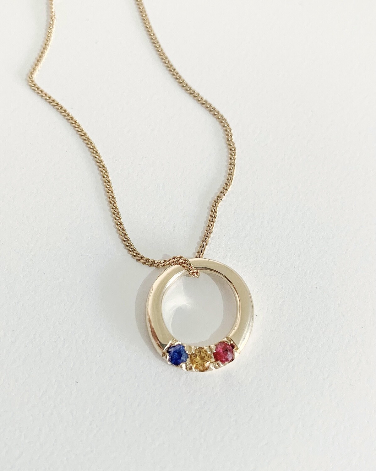 Circle Birthstone Pendant