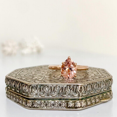 Morganite Pear Ring