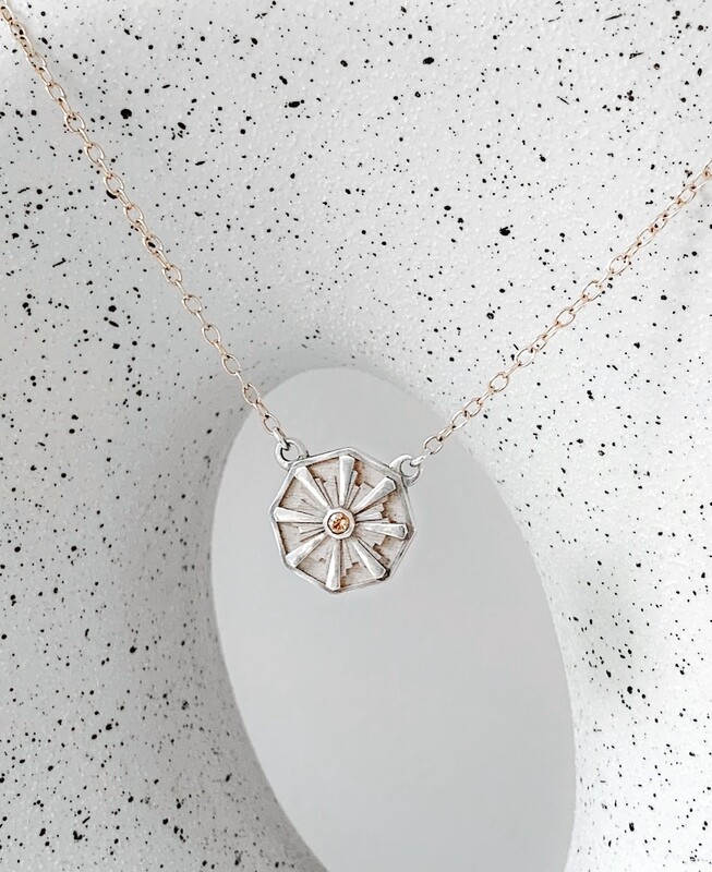 She's Not Lost - Peach Sapphire Pendant