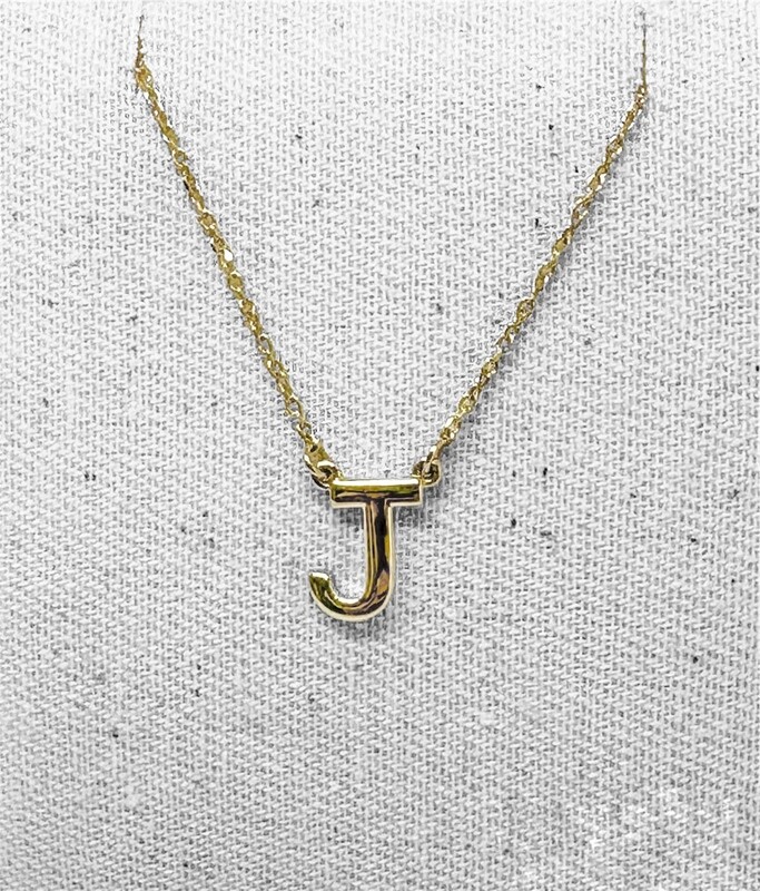 Initial Necklace 14ct Gold With Chain