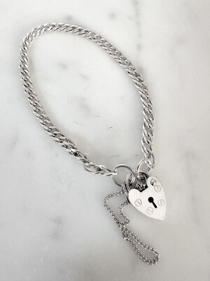 Double Curb Padlock Bracelet