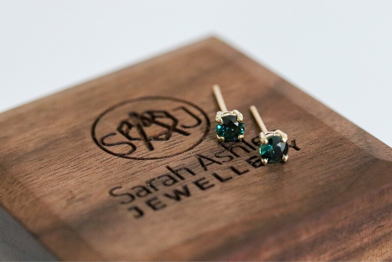 Teal Sapphire Studs