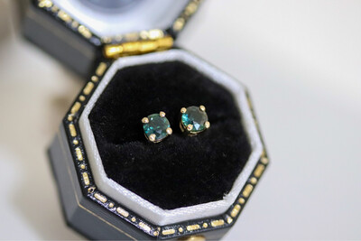 Teal Sapphire Studs