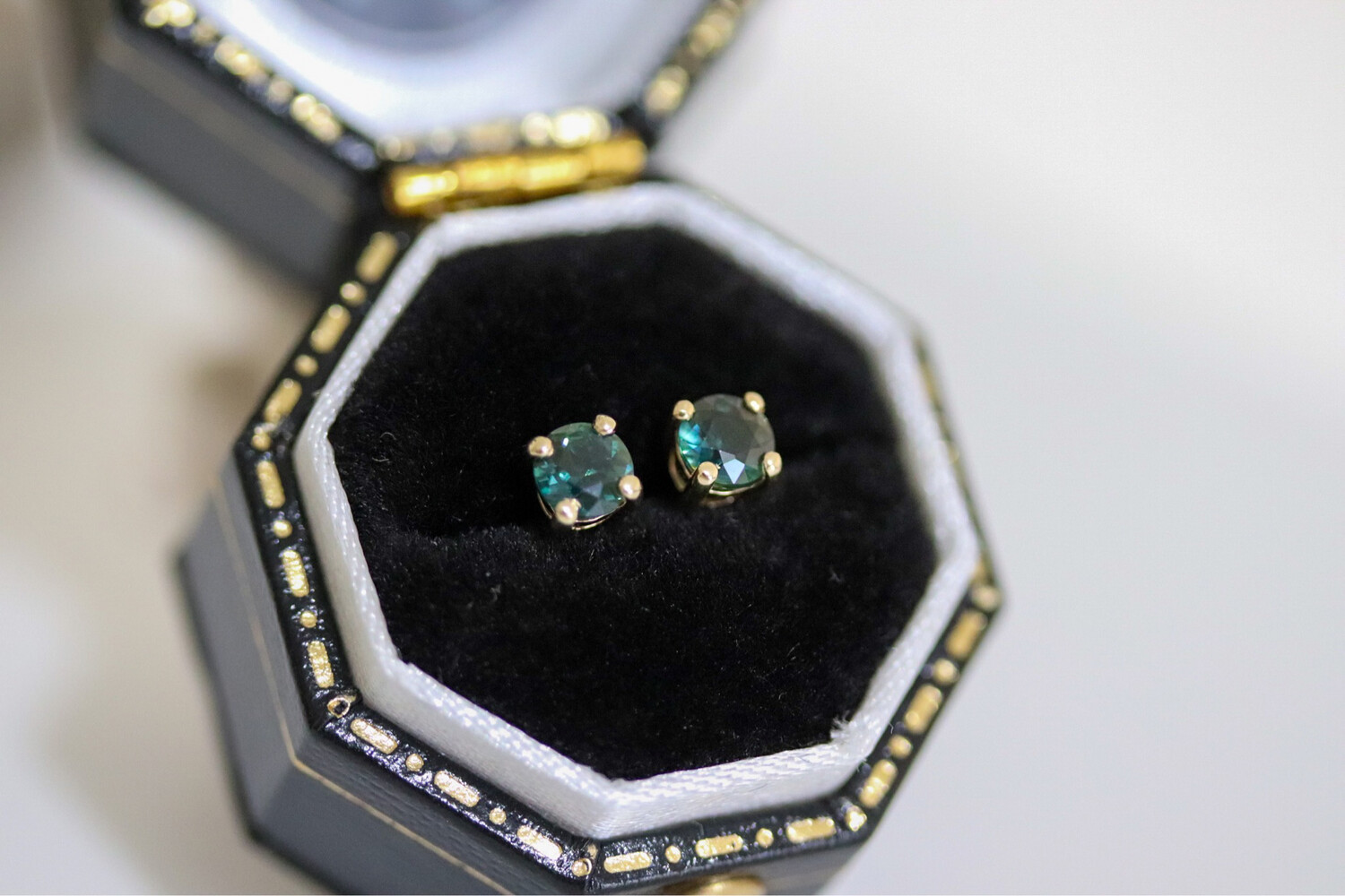 Teal Sapphire Studs