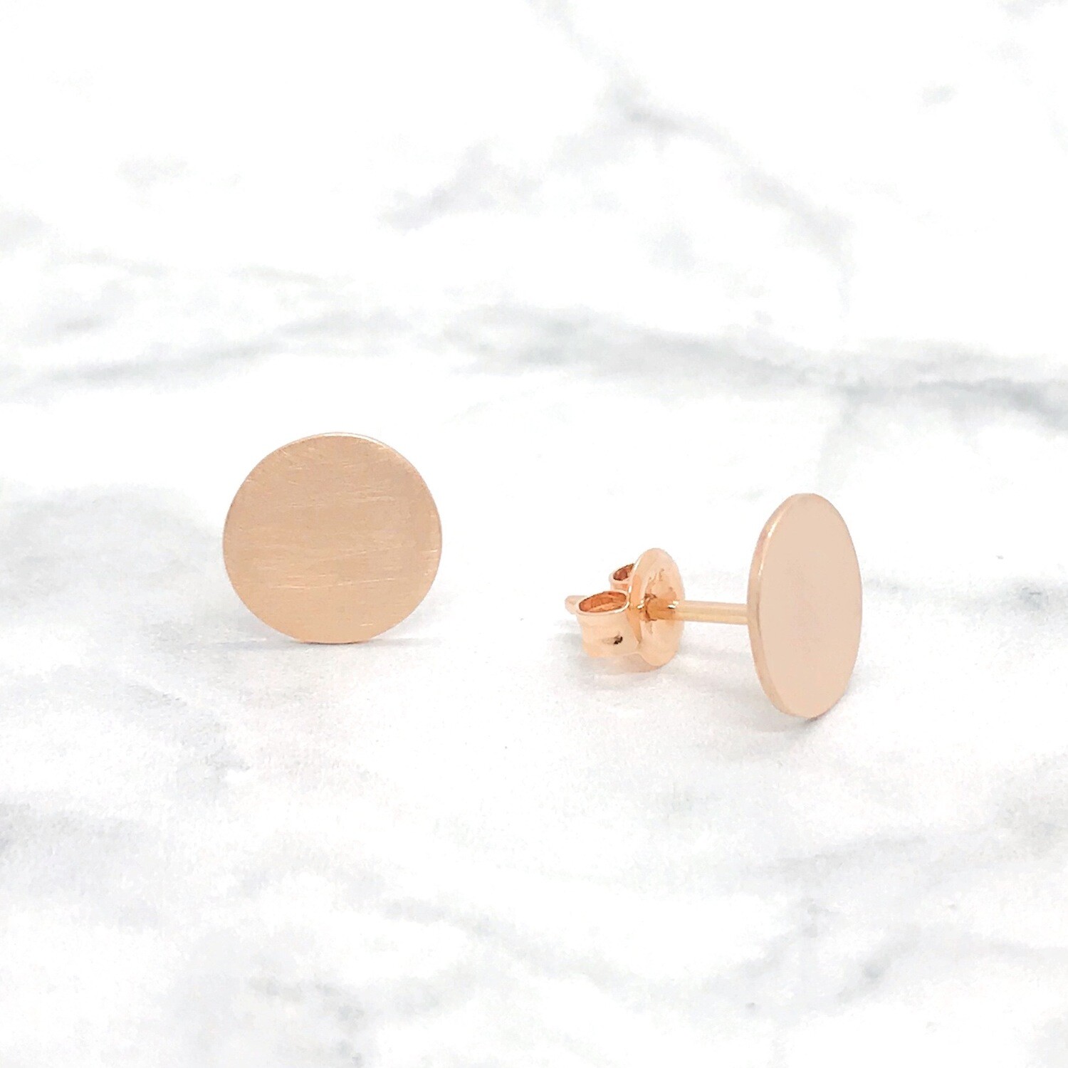 Rose gold Disc Studs
