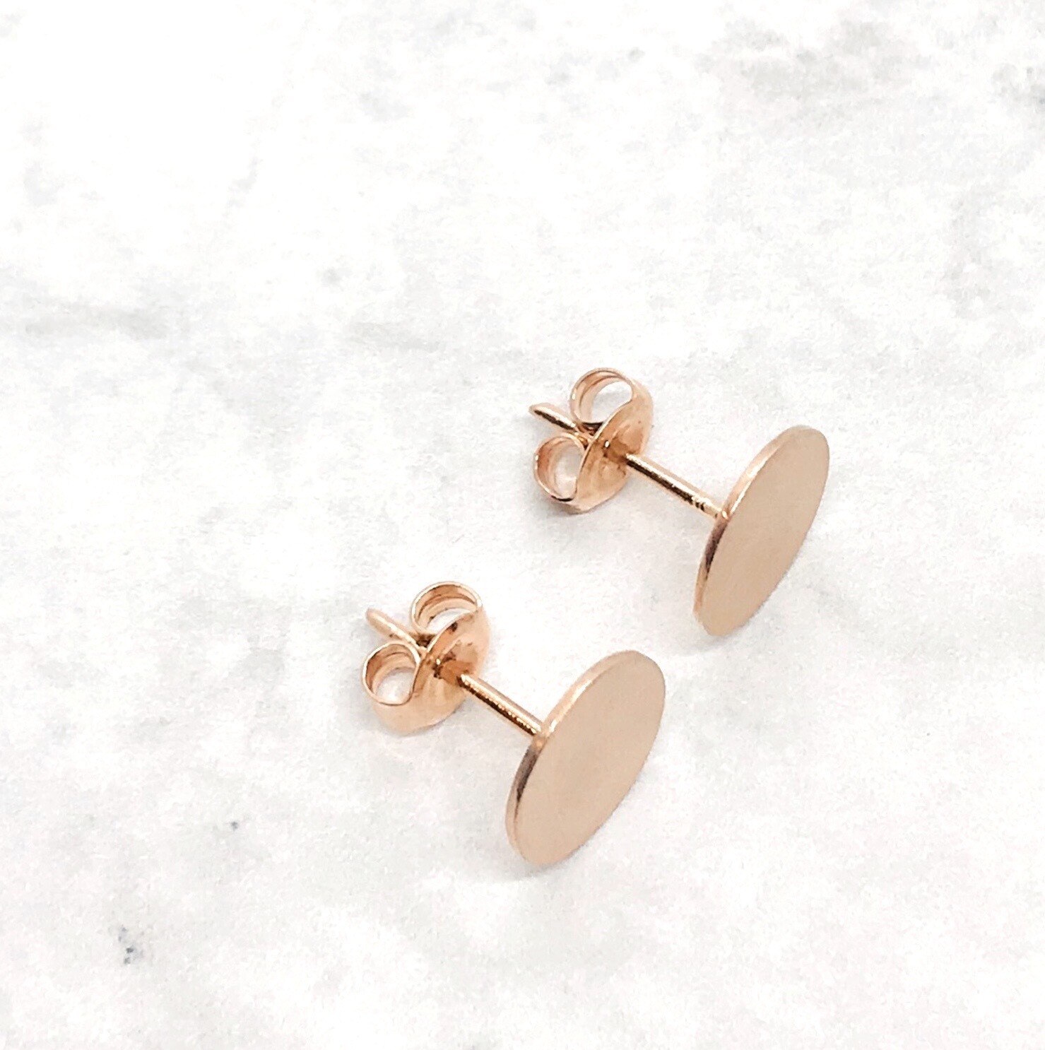 Rose gold Disc Studs