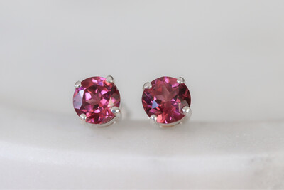 Pink Garnet Studs