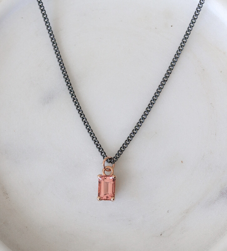 0.80ct Pinky Peach Tourmaline Pendant